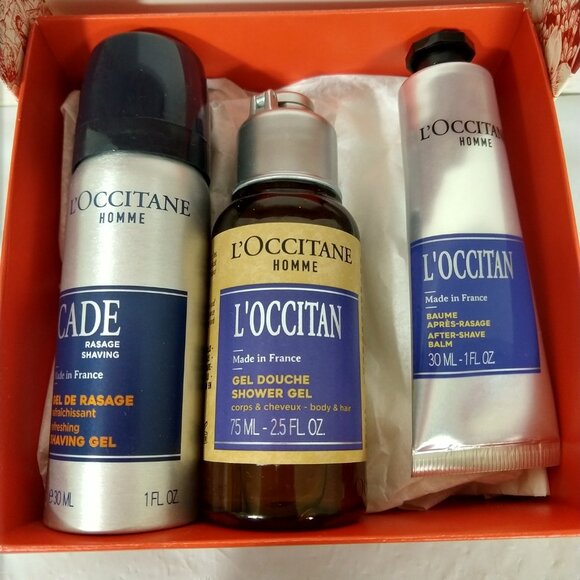 L'occitane Homme Men's After Shave Balm, Shaving Gel, Shower Gel Set of 3 New - Picture 3 of 4